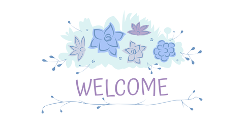 Floral Greeting Message Sign Template